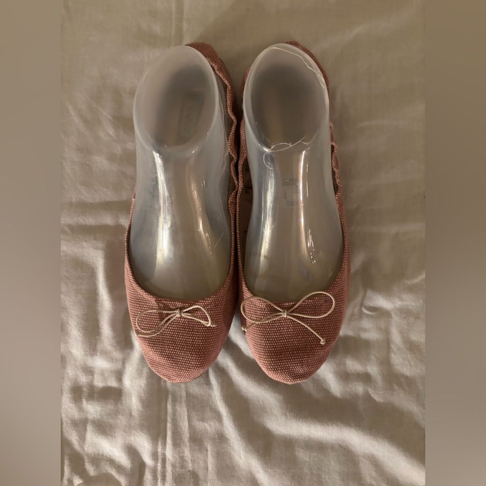 Zara Pink Textured Ballet Flats